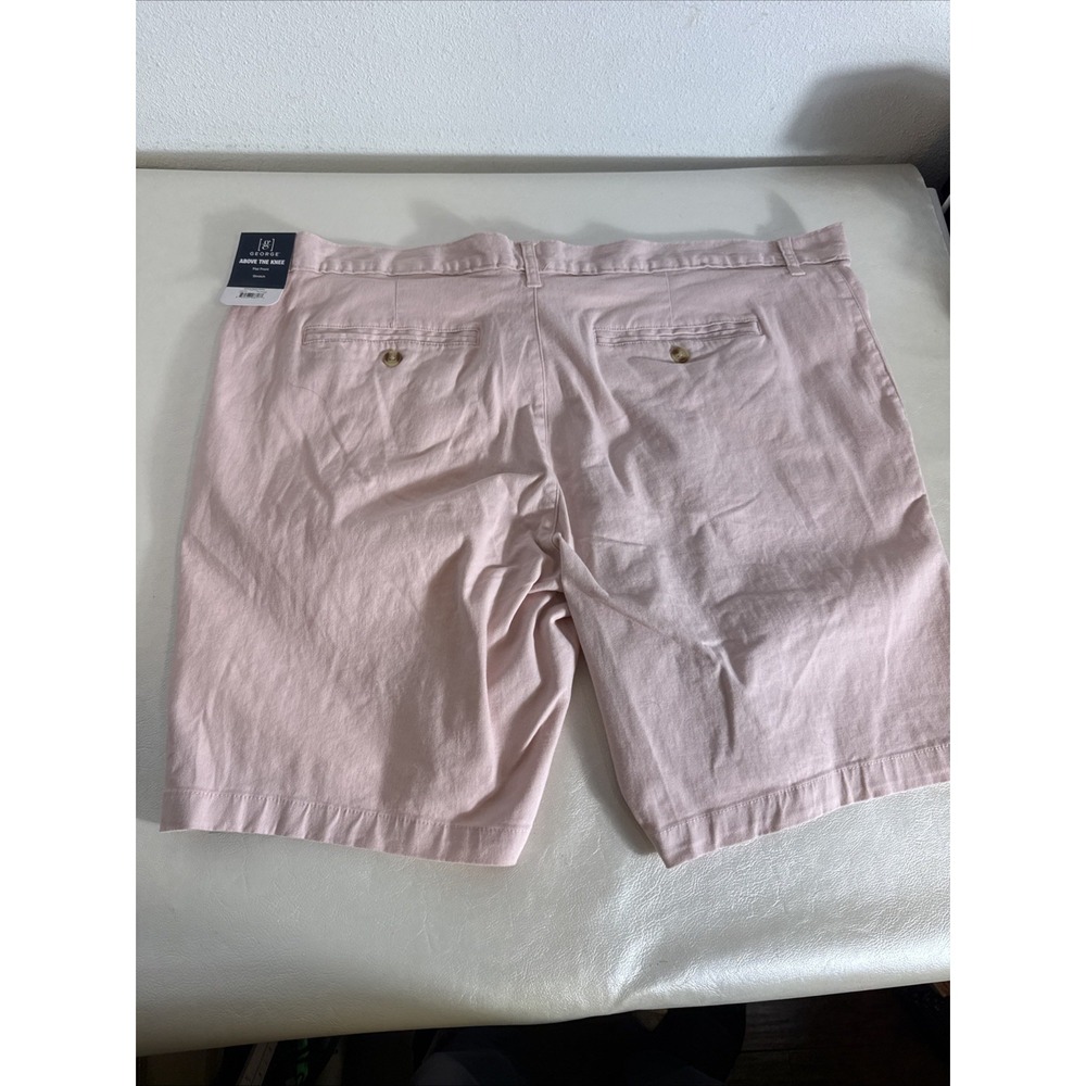 George Mens 42 NEW Pink Above the Knee Utility Stretch Chino Shorts 9" Inseam